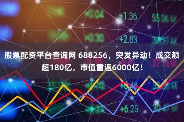 股票配资平台查询网 688256，突发异动！成交额超180亿，市值重返6000亿！