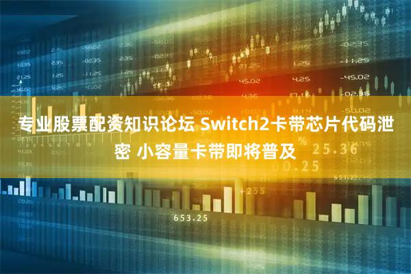 专业股票配资知识论坛 Switch2卡带芯片代码泄密 小容量卡带即将普及